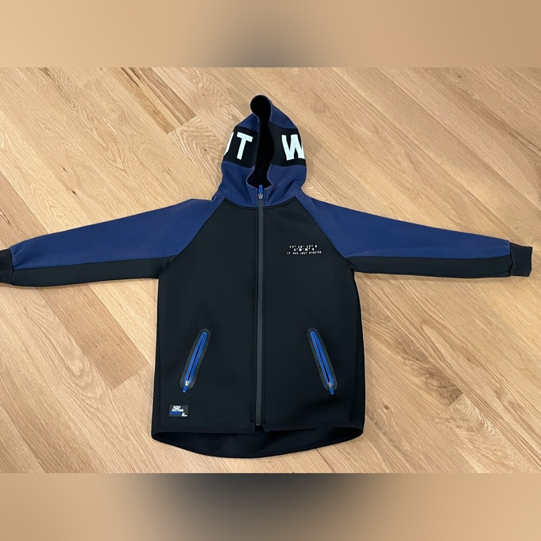 Zara Kids Blue And Black Hoodie Jacket